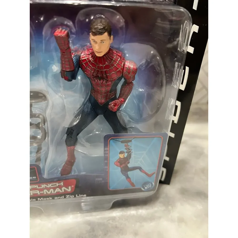 Spider-Man Power Punch Movie Action Figure Zip Line Toy Biz 2002 New Sealed